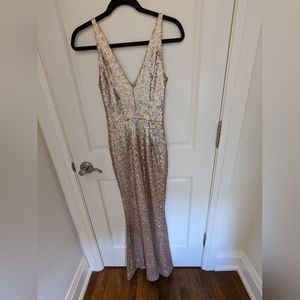 Dress the population gold sequin bridesmaid/evening gown